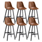 Leather Bar Stool Modern Backrest Counter Stool for Dining Room Khaki 6 Piece Set Counter Stool(26"H) Clearhalo 'Bar Furniture' 'Bar Stools' 'bar_stools' 'furn' 'furn_bar_stools' 'Furniture' 'Kitchen & Dining Furniture' 6373448