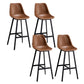 Leather Bar Stool Modern Backrest Counter Stool for Dining Room Khaki 4 Piece Set Bar Stool(30"H) Clearhalo 'Bar Furniture' 'Bar Stools' 'bar_stools' 'furn' 'furn_bar_stools' 'Furniture' 'Kitchen & Dining Furniture' 6373452