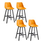 Leather Bar Stool Modern Backrest Counter Stool for Dining Room Yellow 4 Piece Set Counter Stool(26"H) Clearhalo 'Bar Furniture' 'Bar Stools' 'bar_stools' 'furn' 'furn_bar_stools' 'Furniture' 'Kitchen & Dining Furniture' 6373457