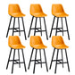 Leather Bar Stool Modern Backrest Counter Stool for Dining Room Yellow 6 Piece Set Counter Stool(26"H) Clearhalo 'Bar Furniture' 'Bar Stools' 'bar_stools' 'furn' 'furn_bar_stools' 'Furniture' 'Kitchen & Dining Furniture' 6373458