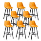 Leather Bar Stool Modern Backrest Counter Stool for Dining Room Yellow 8 Piece Set Bar Stool(30"H) Clearhalo 'Bar Furniture' 'Bar Stools' 'bar_stools' 'furn' 'furn_bar_stools' 'Furniture' 'Kitchen & Dining Furniture' 6373464