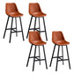 Leather Bar Stool Modern Backrest Counter Stool for Dining Room Brown 4 Piece Set Counter Stool(26"H) Clearhalo 'Bar Furniture' 'Bar Stools' 'bar_stools' 'furn' 'furn_bar_stools' 'Furniture' 'Kitchen & Dining Furniture' 6373467