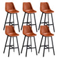 Leather Bar Stool Modern Backrest Counter Stool for Dining Room Brown 6 Piece Set Counter Stool(26"H) Clearhalo 'Bar Furniture' 'Bar Stools' 'bar_stools' 'furn' 'furn_bar_stools' 'Furniture' 'Kitchen & Dining Furniture' 6373468