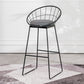 Black Metal Base Dining Stools Contemporary Round Bar Stools with Footrest Gray 1 Piece Clearhalo 'Bar Furniture' 'Bar Stools' 'bar_stools' 'furn' 'furn_bar_stools' 'Furniture' 'Kitchen & Dining Furniture' 6373478