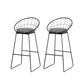 Black Metal Base Dining Stools Contemporary Round Bar Stools with Footrest Gray 2 Piece Set Clearhalo 'Bar Furniture' 'Bar Stools' 'bar_stools' 'furn' 'furn_bar_stools' 'Furniture' 'Kitchen & Dining Furniture' 6373479