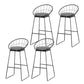 Black Metal Base Dining Stools Contemporary Round Bar Stools with Footrest Gray 4 Piece Set Clearhalo 'Bar Furniture' 'Bar Stools' 'bar_stools' 'furn' 'furn_bar_stools' 'Furniture' 'Kitchen & Dining Furniture' 6373481