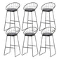 Black Metal Base Dining Stools Contemporary Round Bar Stools with Footrest Gray 6 Piece Set Clearhalo 'Bar Furniture' 'Bar Stools' 'bar_stools' 'furn' 'furn_bar_stools' 'Furniture' 'Kitchen & Dining Furniture' 6373483
