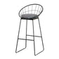 Black Metal Base Dining Stools Contemporary Round Bar Stools with Footrest Clearhalo 'Bar Furniture' 'Bar Stools' 'bar_stools' 'furn' 'furn_bar_stools' 'Furniture' 'Kitchen & Dining Furniture' 6373486