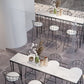 Black Metal Base Dining Stools Contemporary Round Bar Stools with Footrest Clearhalo 'Bar Furniture' 'Bar Stools' 'bar_stools' 'furn' 'furn_bar_stools' 'Furniture' 'Kitchen & Dining Furniture' 6373488