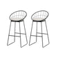 Black Metal Base Dining Stools Contemporary Round Bar Stools with Footrest White 2 Piece Set Clearhalo 'Bar Furniture' 'Bar Stools' 'bar_stools' 'furn' 'furn_bar_stools' 'Furniture' 'Kitchen & Dining Furniture' 6373489