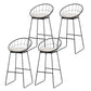 Black Metal Base Dining Stools Contemporary Round Bar Stools with Footrest White 4 Piece Set Clearhalo 'Bar Furniture' 'Bar Stools' 'bar_stools' 'furn' 'furn_bar_stools' 'Furniture' 'Kitchen & Dining Furniture' 6373490