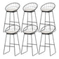 Black Metal Base Dining Stools Contemporary Round Bar Stools with Footrest White 6 Piece Set Clearhalo 'Bar Furniture' 'Bar Stools' 'bar_stools' 'furn' 'furn_bar_stools' 'Furniture' 'Kitchen & Dining Furniture' 6373491