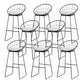 Black Metal Base Dining Stools Contemporary Round Bar Stools with Footrest White 8 Piece Set Clearhalo 'Bar Furniture' 'Bar Stools' 'bar_stools' 'furn' 'furn_bar_stools' 'Furniture' 'Kitchen & Dining Furniture' 6373492