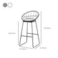Black Metal Base Dining Stools Contemporary Round Bar Stools with Footrest Clearhalo 'Bar Furniture' 'Bar Stools' 'bar_stools' 'furn' 'furn_bar_stools' 'Furniture' 'Kitchen & Dining Furniture' 6373493