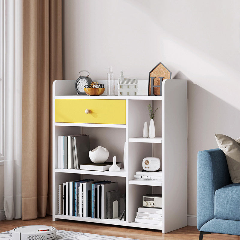 Contemporary Vertical Open Shelf Bookcase Engineered Wood Home Book Shelf with Shelves 23.5"L x 9.4"W x 26.8"H White Cabinet Not Included Clearhalo 'Bookcases' 'furn' 'furn_bookcases' 'Furniture' 'Office Furniture' 6373623