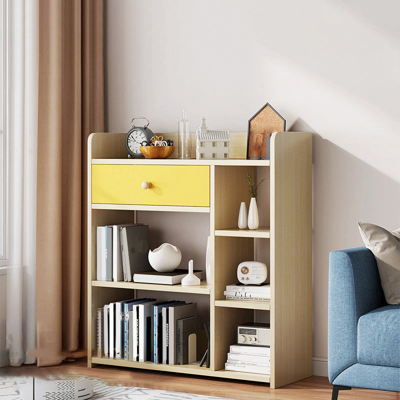 Contemporary Vertical Open Shelf Bookcase Engineered Wood Home Book Shelf with Shelves 23.5"L x 9.4"W x 26.8"H Natural Cabinet Not Included Clearhalo 'Bookcases' 'furn' 'furn_bookcases' 'Furniture' 'Office Furniture' 6373625