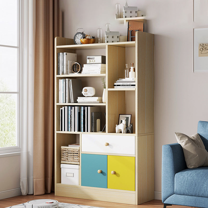 Contemporary Vertical Open Shelf Bookcase Engineered Wood Home Book Shelf with Shelves 24.8"L x 9.4"W x 47.2"H Wood 1 Clearhalo 'Bookcases' 'furn' 'furn_bookcases' 'Furniture' 'Office Furniture' 6373639