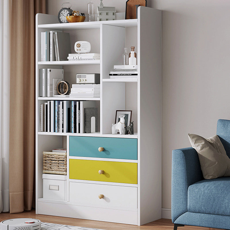 Contemporary Vertical Open Shelf Bookcase Engineered Wood Home Book Shelf with Shelves 24.8"L x 9.4"W x 47.2"H White Cabinet Not Included Clearhalo 'Bookcases' 'furn' 'furn_bookcases' 'Furniture' 'Office Furniture' 6373640