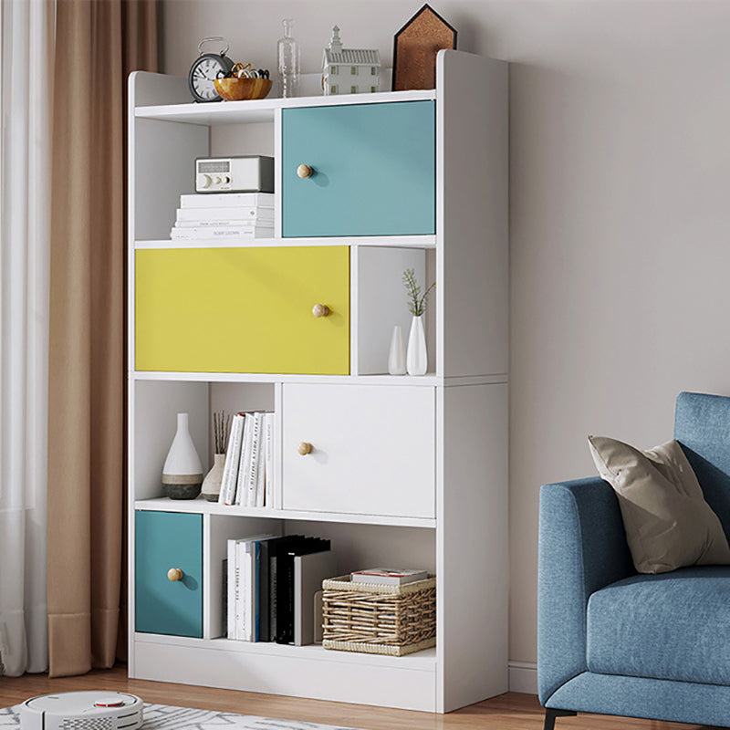 Contemporary Vertical Open Shelf Bookcase Engineered Wood Home Book Shelf with Shelves 24.8"L x 9.4"W x 47.6"H White 4 Clearhalo 'Bookcases' 'furn' 'furn_bookcases' 'Furniture' 'Office Furniture' 6373642
