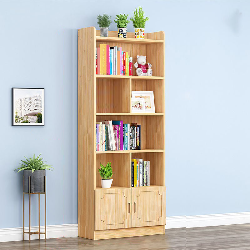 Modern Floor Vertical Bookshelf Brown Closed Back Wooden Shelf Bookcase for Bedroom 1 Clearhalo 'Bookcases' 'furn' 'furn_bookcases' 'Furniture' 'Office Furniture' 6373671
