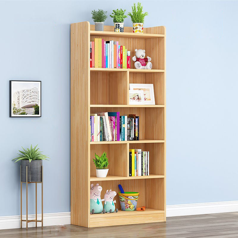 Modern Floor Vertical Bookshelf Brown Closed Back Wooden Shelf Bookcase for Bedroom Cabinet Not Included Clearhalo 'Bookcases' 'furn' 'furn_bookcases' 'Furniture' 'Office Furniture' 6373673
