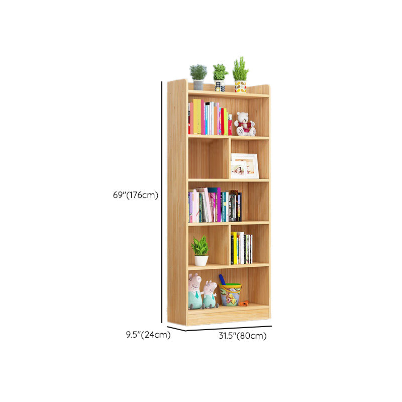 Modern Floor Vertical Bookshelf Brown Closed Back Wooden Shelf Bookcase for Bedroom Clearhalo 'Bookcases' 'furn' 'furn_bookcases' 'Furniture' 'Office Furniture' 6373691