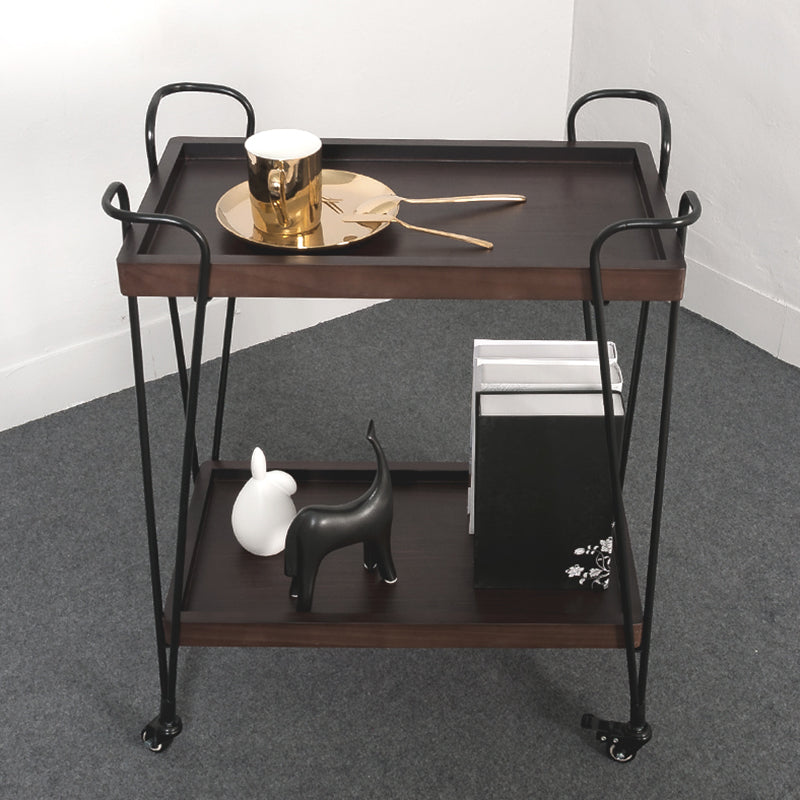 Modern Style Wood Prep Table 29.53"H Rolling Prep Table for Home Use