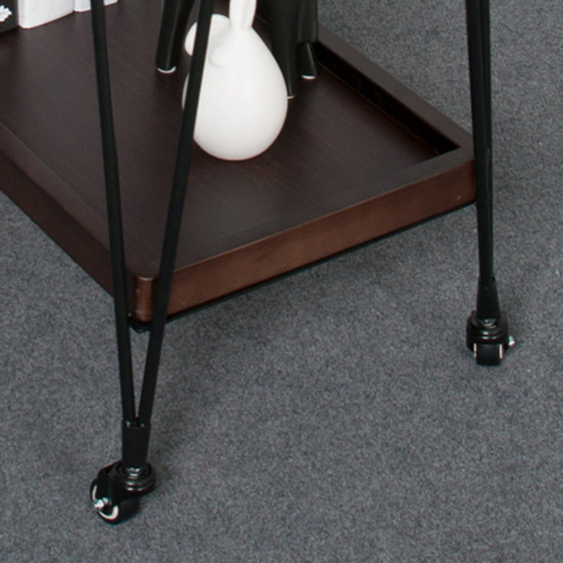 Modern Style Wood Prep Table 29.53"H Rolling Prep Table for Home Use