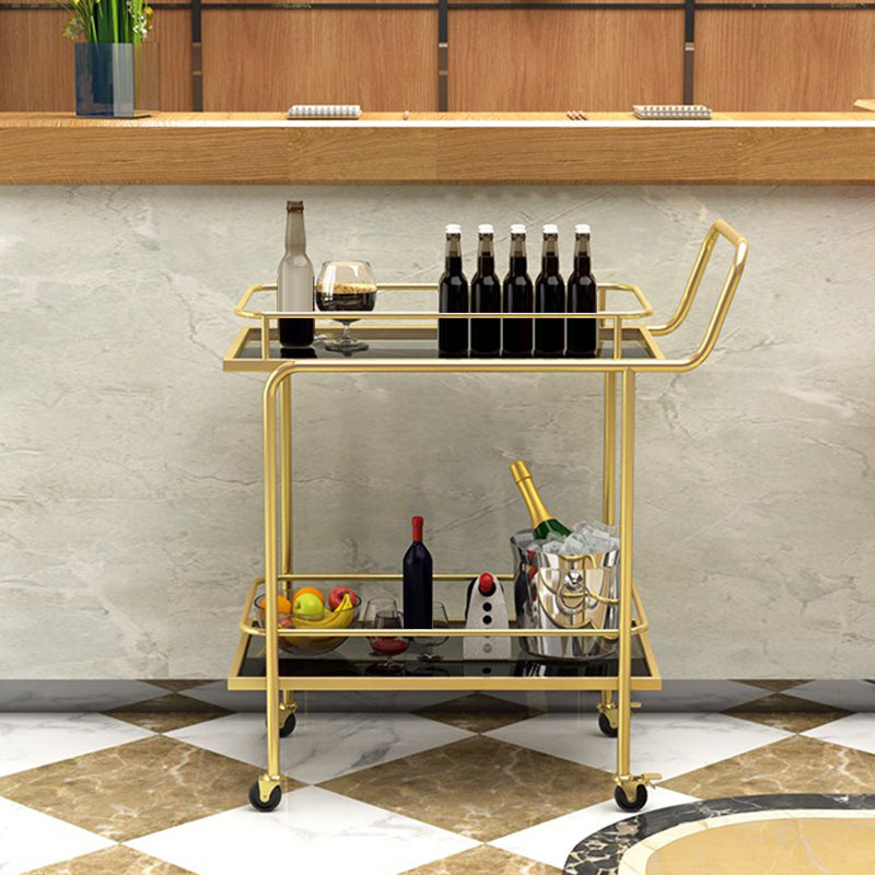 Contemporary 31.5"H Prep Table Rectangular Metal Rolling Prep Table for Dining Room Clearhalo 'furn' 'furn_kitchen_islands_carts' 'Furniture' 'Kitchen & Dining Furniture' 'Kitchen Islands & Carts' 'kitchen_islands_carts' 6375865