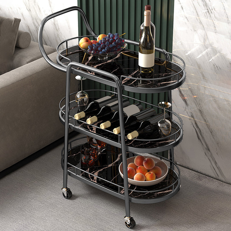 24.41 "W Table de préparation contemporaine à rouler en métal avec porte-serviettes