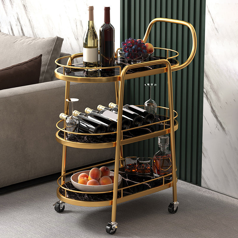 24.41 "W Table de préparation contemporaine à rouler en métal avec porte-serviettes