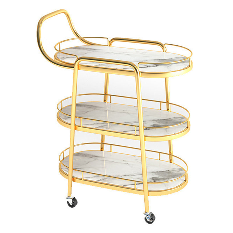 24.41 "W Table de préparation contemporaine à rouler en métal avec porte-serviettes