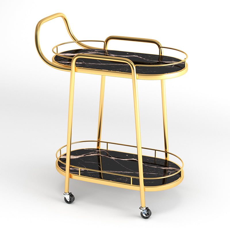 24.41 "W Table de préparation contemporaine à rouler en métal avec porte-serviettes