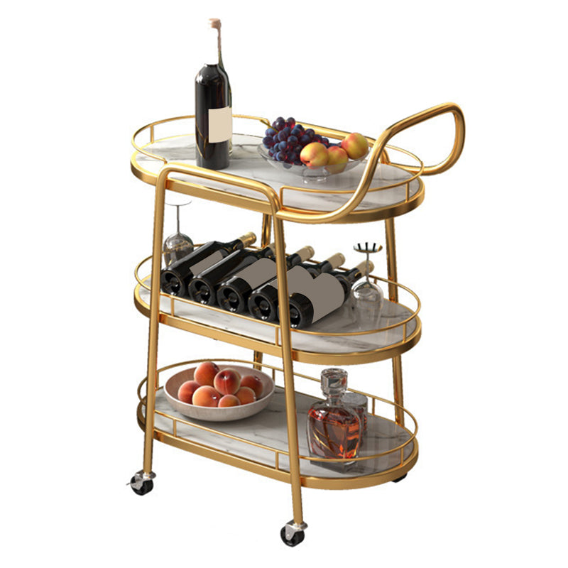 24.41 "W Table de préparation contemporaine à rouler en métal avec porte-serviettes