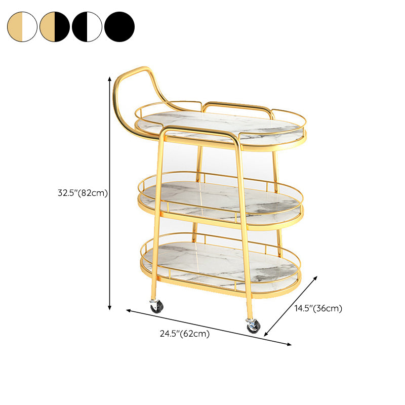 24.41 "W Table de préparation contemporaine à rouler en métal avec porte-serviettes