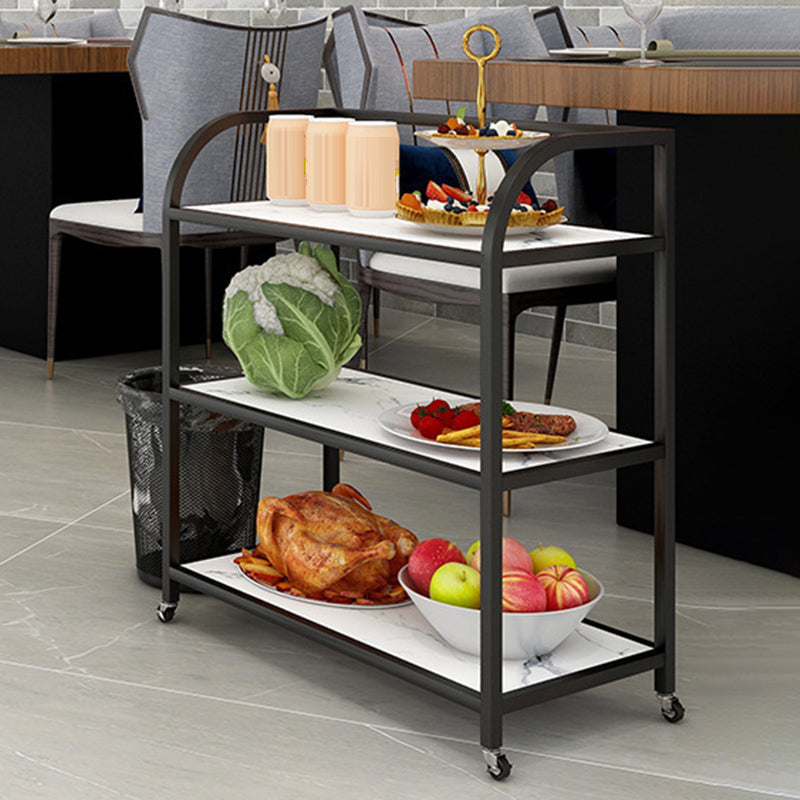 23.62"H Rolling Prep Table Modern Style Reclaimed Wood Prep Table for Home Use