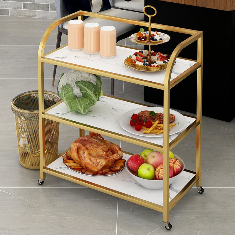 23.62"H Rolling Prep Table Modern Style Reclaimed Wood Prep Table for Home Use