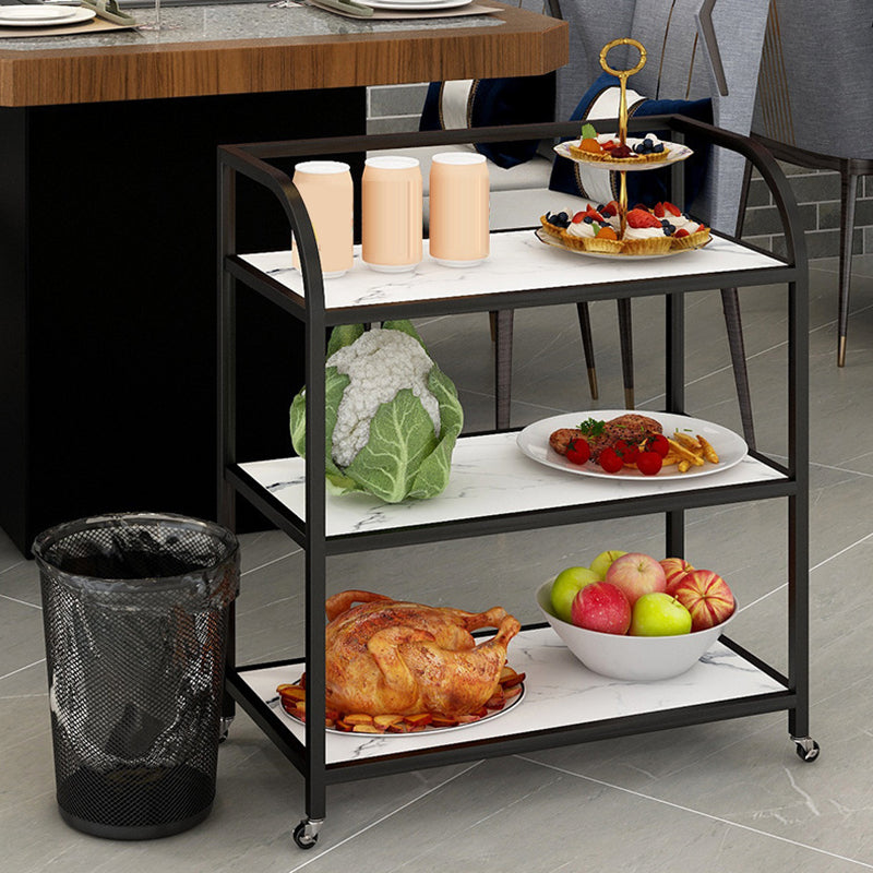 23.62"H Rolling Prep Table Modern Style Reclaimed Wood Prep Table for Home Use