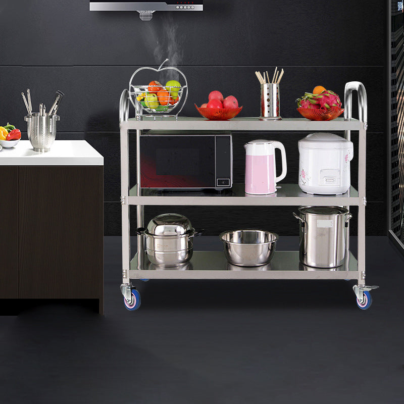 Modern Style Metal Prep Table Rectangular Rolling Prep Table for Dining Room Clearhalo 'furn' 'furn_kitchen_islands_carts' 'Furniture' 'Kitchen & Dining Furniture' 'Kitchen Islands & Carts' 'kitchen_islands_carts' 6375941