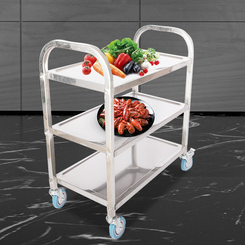 Modern Style Metal Prep Table Rectangular Rolling Prep Table for Dining Room Clearhalo 'furn' 'furn_kitchen_islands_carts' 'Furniture' 'Kitchen & Dining Furniture' 'Kitchen Islands & Carts' 'kitchen_islands_carts' 6375942