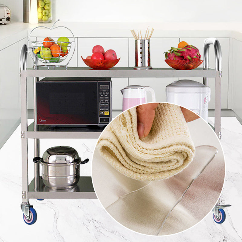 Modern Style Metal Prep Table Rectangular Rolling Prep Table for Dining Room Clearhalo 'furn' 'furn_kitchen_islands_carts' 'Furniture' 'Kitchen & Dining Furniture' 'Kitchen Islands & Carts' 'kitchen_islands_carts' 6375950