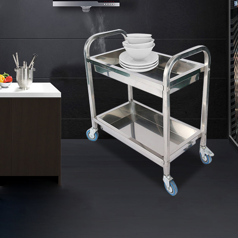 Moderne stijl metalen prep -tafel rechthoekige voorbereidingstabel met casters