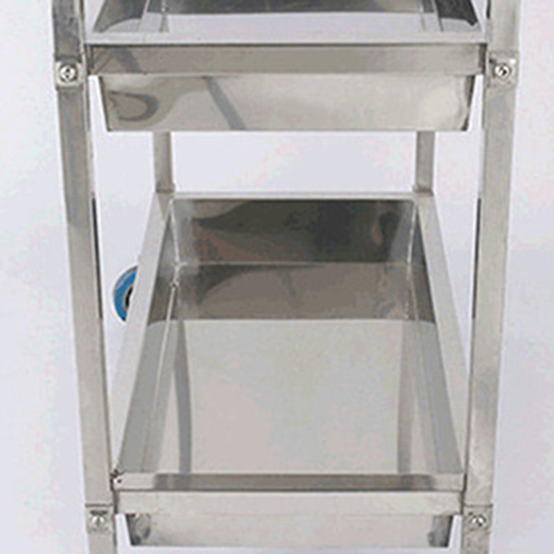 Moderne stijl metalen prep -tafel rechthoekige voorbereidingstabel met casters