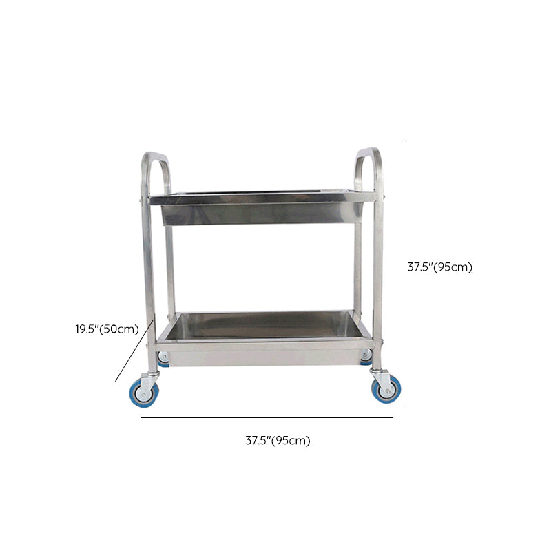 Moderne stijl metalen prep -tafel rechthoekige voorbereidingstabel met casters