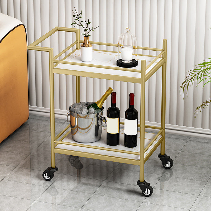 Contemporary Metal Prep Table 29.53"H Rolling Prep Table for Dining Room Clearhalo 'furn' 'furn_kitchen_islands_carts' 'Furniture' 'Kitchen & Dining Furniture' 'Kitchen Islands & Carts' 'kitchen_islands_carts' 6376000