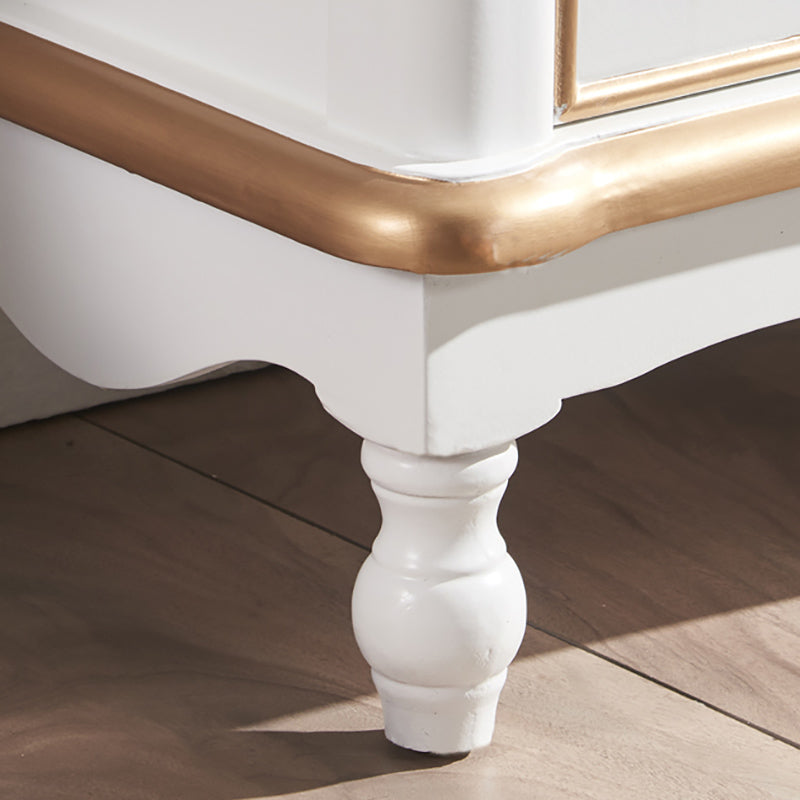 Mid Century Brown 2-Door Cabinet Solid Wood Chest with 2 - Drawer Clearhalo 'Cabinets & Chests' 'cabinets_chests' 'furn' 'furn_cabinets_chests' 'Furniture' 'Living Room Furniture' 6376108