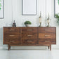 Contemporary Chest Pine 9 - Drawer Bar Pulls Straight Legs Accent Chest Dark Walnut Clearhalo 'Cabinets & Chests' 'cabinets_chests' 'furn' 'furn_cabinets_chests' 'Furniture' 'Living Room Furniture' 6376127