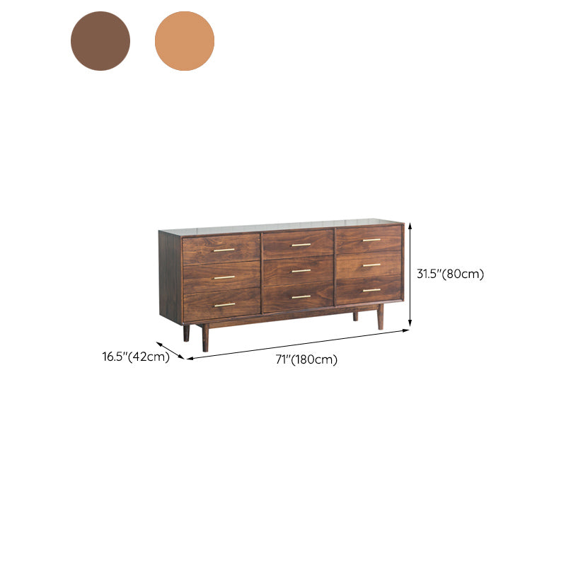 Contemporary Chest Pine 9 - Drawer Bar Pulls Straight Legs Accent Chest Clearhalo 'Cabinets & Chests' 'cabinets_chests' 'furn' 'furn_cabinets_chests' 'Furniture' 'Living Room Furniture' 6376134