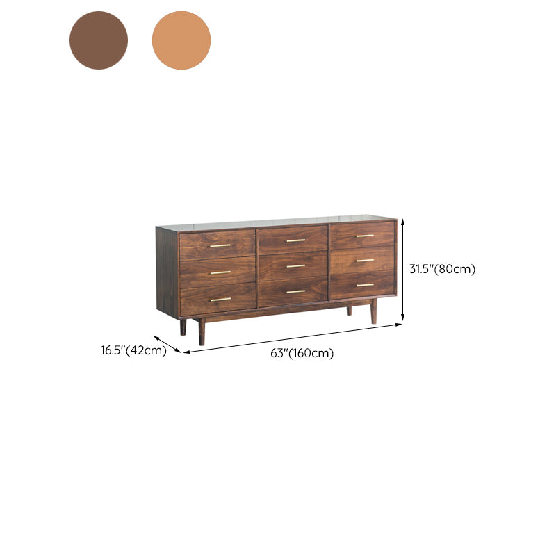 Contemporary Chest Pine 9 - Drawer Bar Pulls Straight Legs Accent Chest Clearhalo 'Cabinets & Chests' 'cabinets_chests' 'furn' 'furn_cabinets_chests' 'Furniture' 'Living Room Furniture' 6376135
