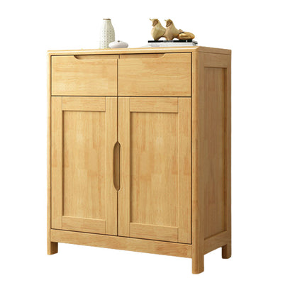 36.22" Tall Wood Rectangular Accent Chest 2 - Drawer and 2 - Door Accent Chest 31"L x 14"W x 36"H Natural Clearhalo 'Cabinets & Chests' 'cabinets_chests' 'furn' 'furn_cabinets_chests' 'Furniture' 'Living Room Furniture' 6376151